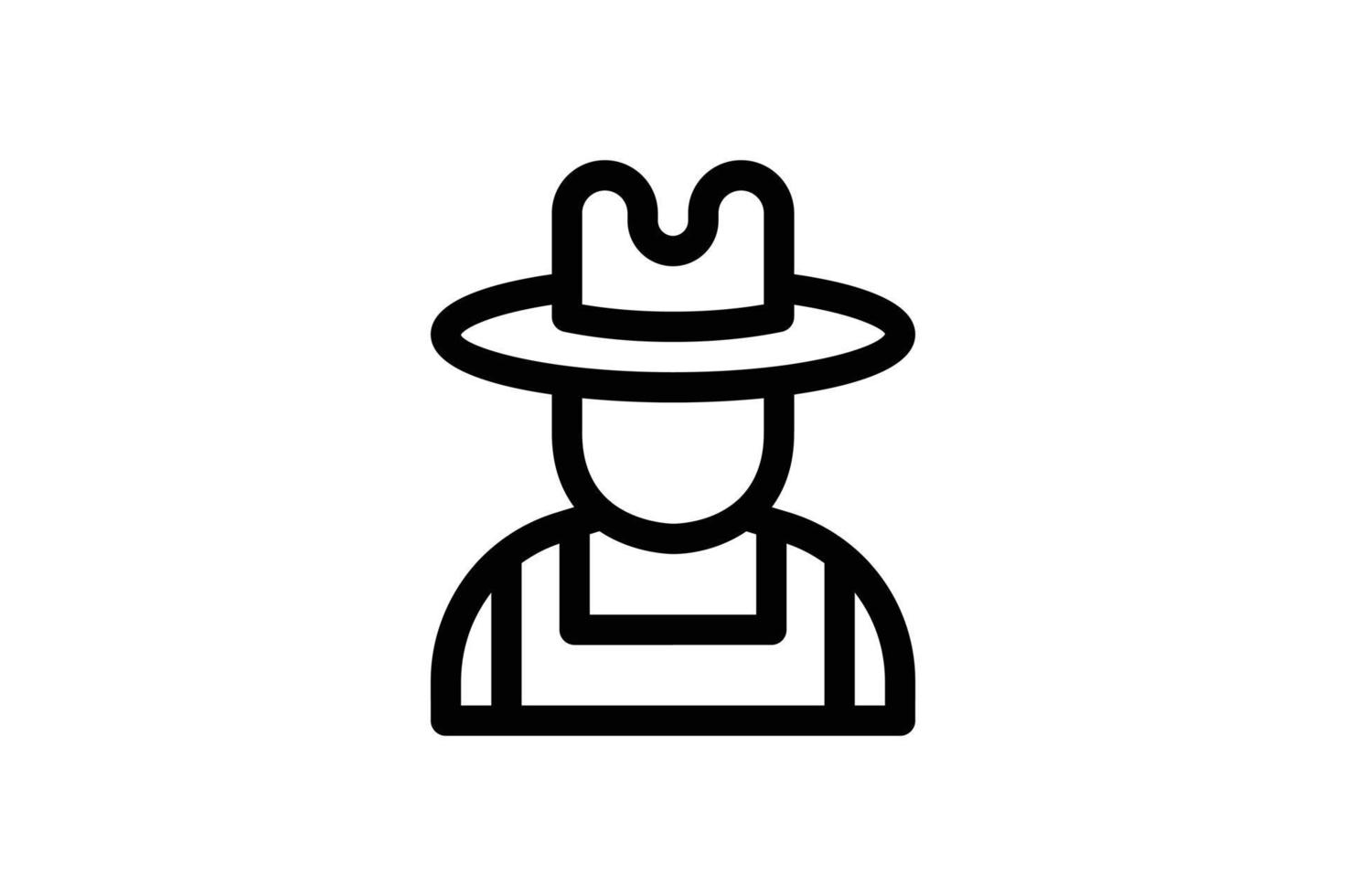 Farmer Avatar Icon Agriculture Line Style Free vector