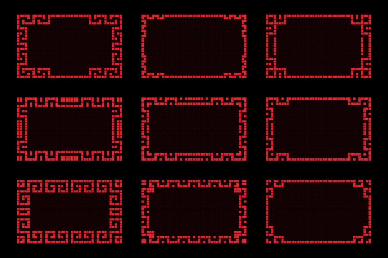 Chinese red rectangle frame geometric shape vector design.