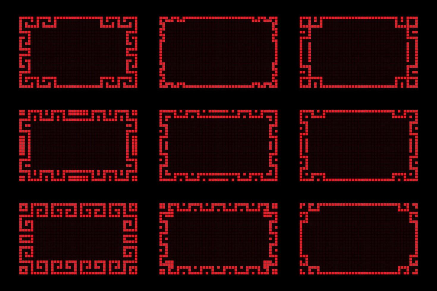 diseño de vector de forma geométrica de marco de rectángulo rojo chino.