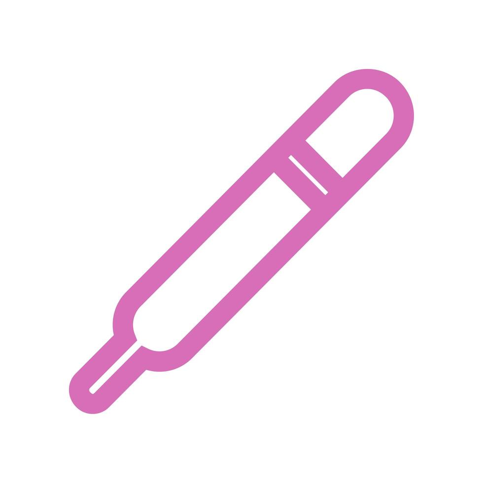 Positive pregnancy test pink linear vector icon