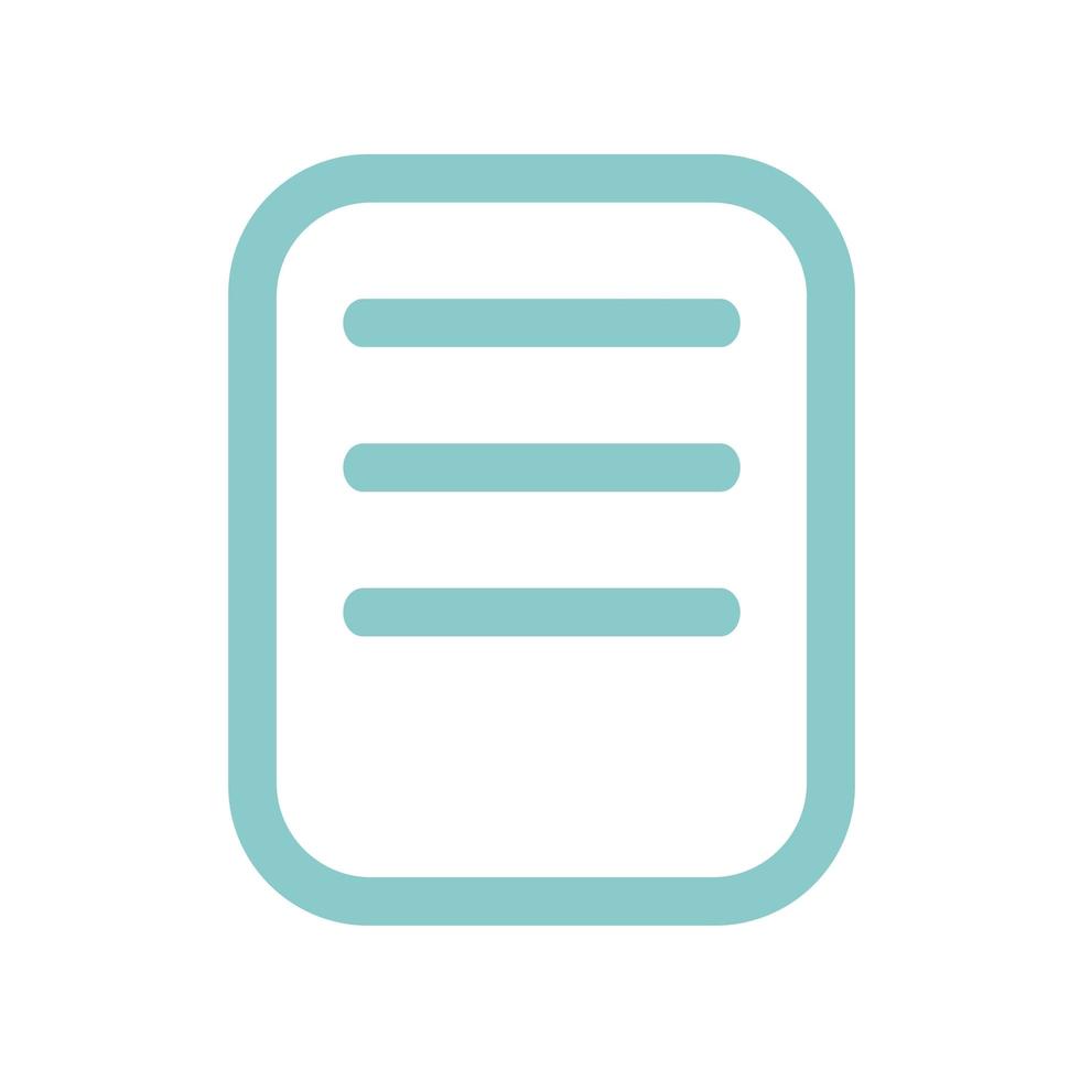 Blue document file thick line vector icon