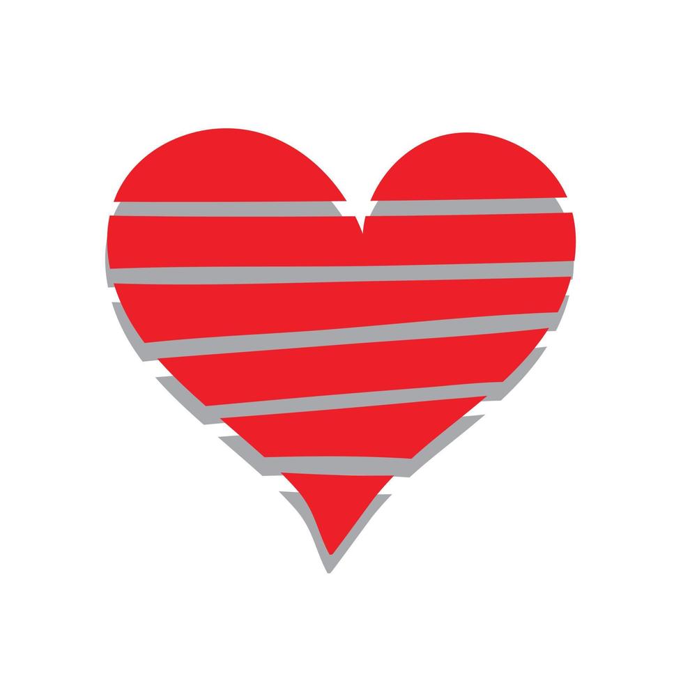 vector de icono de corazón. símbolo de amor perfecto. signo del día de san valentín, emblema aislado en fondo blanco, estilo plano para diseño gráfico y web,