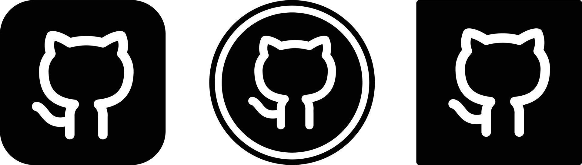 github icon . web icon set . icons collection. Simple vector illustration.