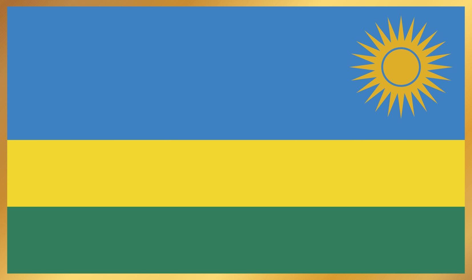 bandera de ruanda, ilustración vectorial vector