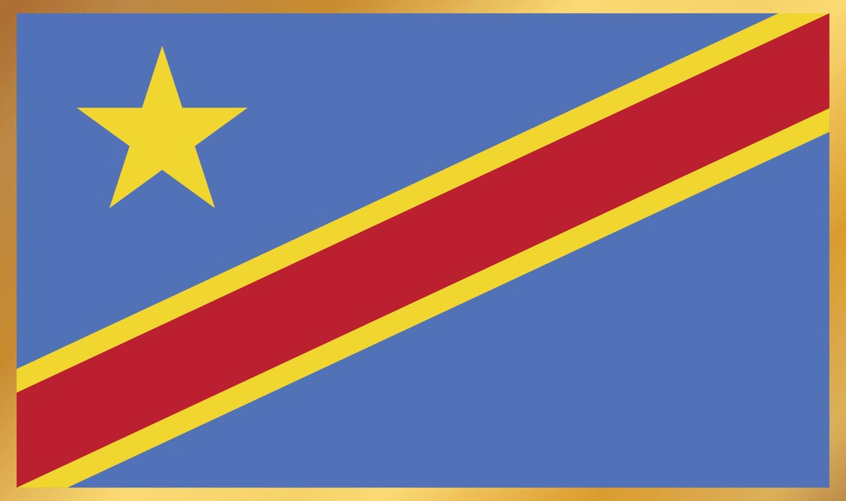 Democratic Republic of the Congo flag, vector illustration