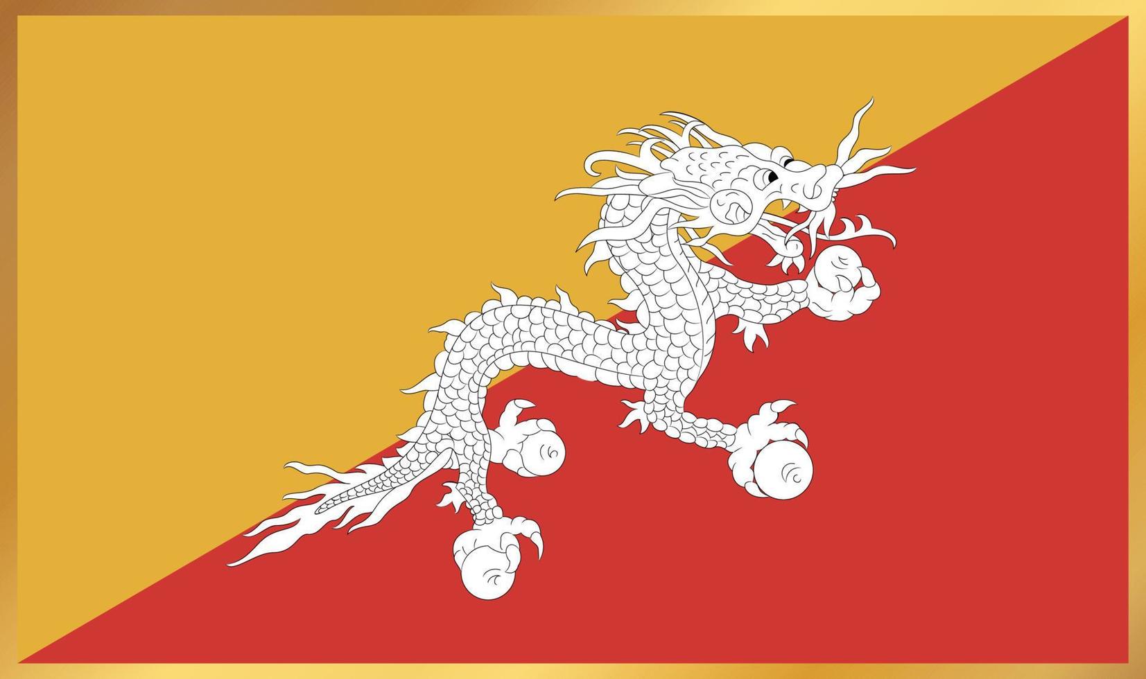 Bhutan flag, vector illustration