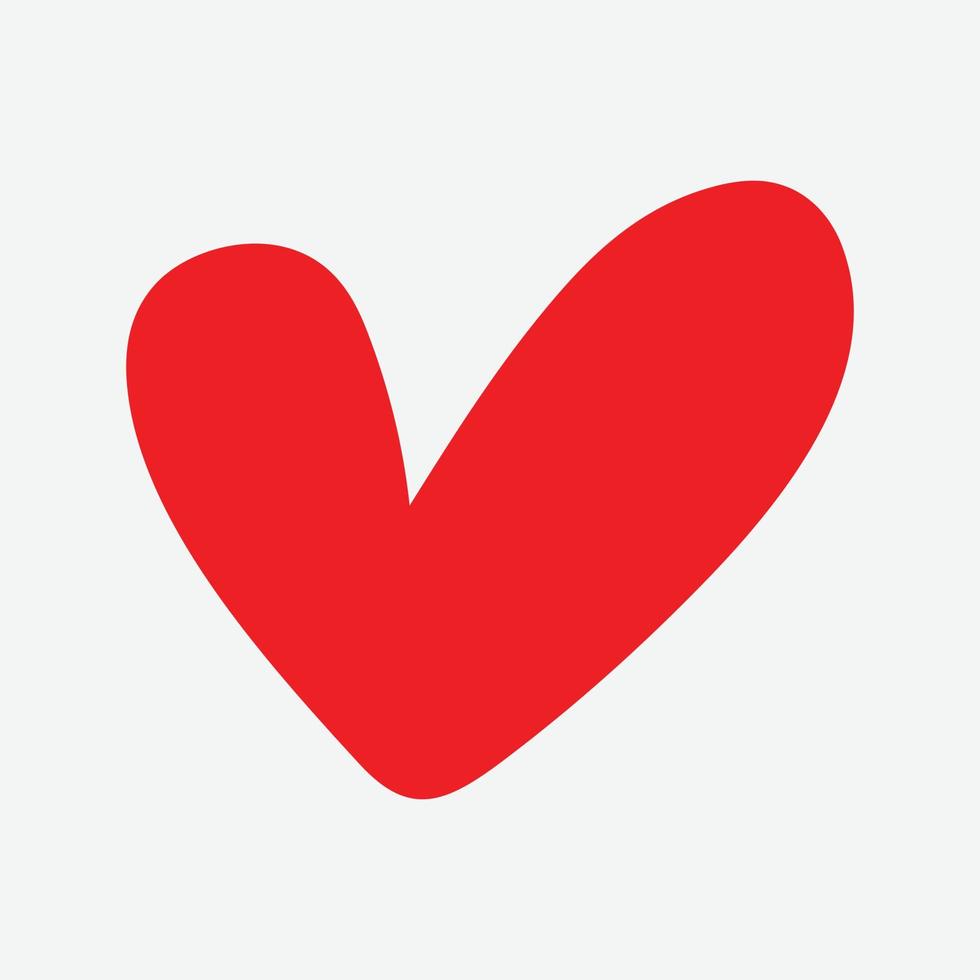 vector de icono de corazón. símbolo de amor perfecto. signo del día de san valentín, emblema aislado en fondo blanco, estilo plano para diseño gráfico y web,