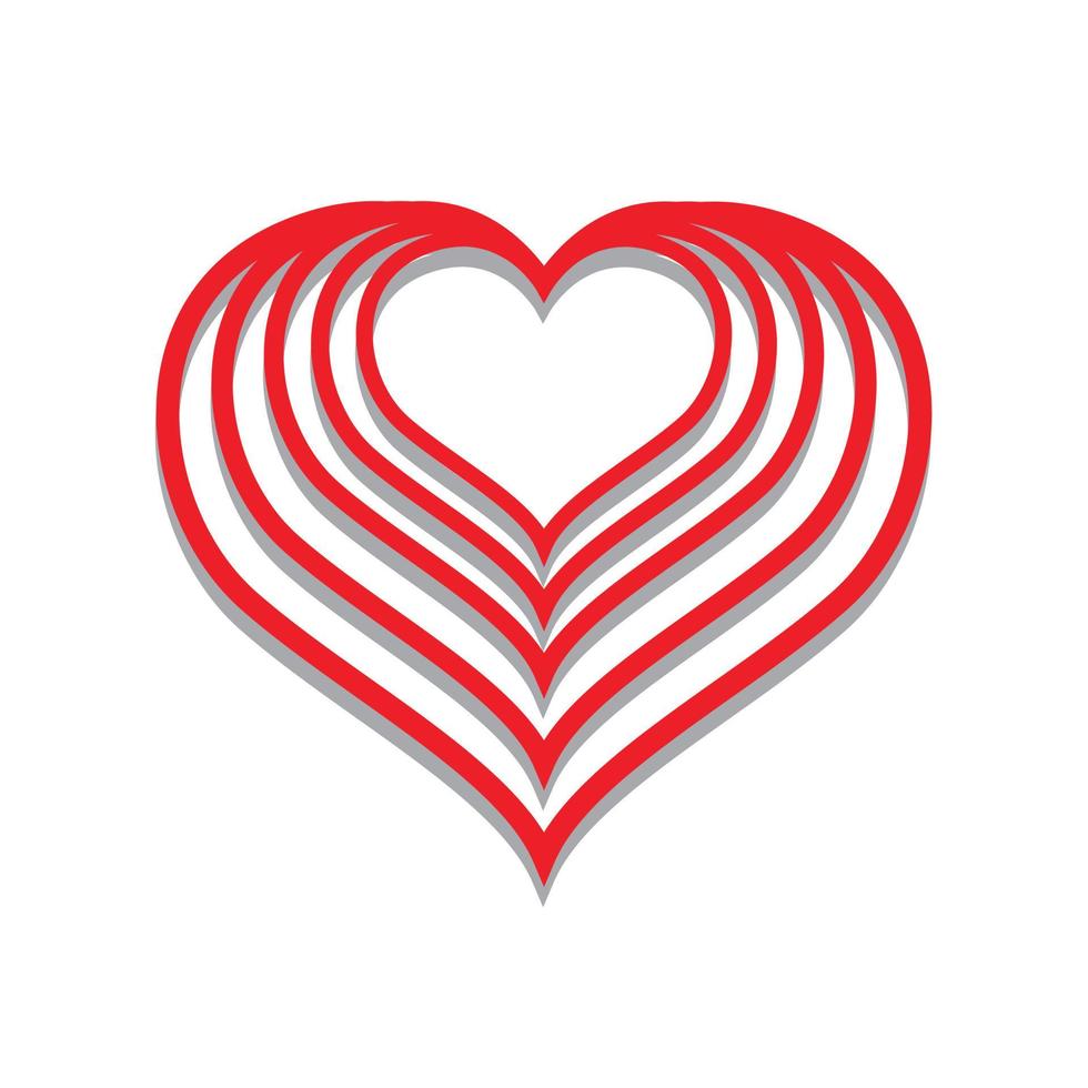 vector de icono de corazón. símbolo de amor perfecto. signo del día de san valentín, emblema aislado en fondo blanco, estilo plano para diseño gráfico y web,