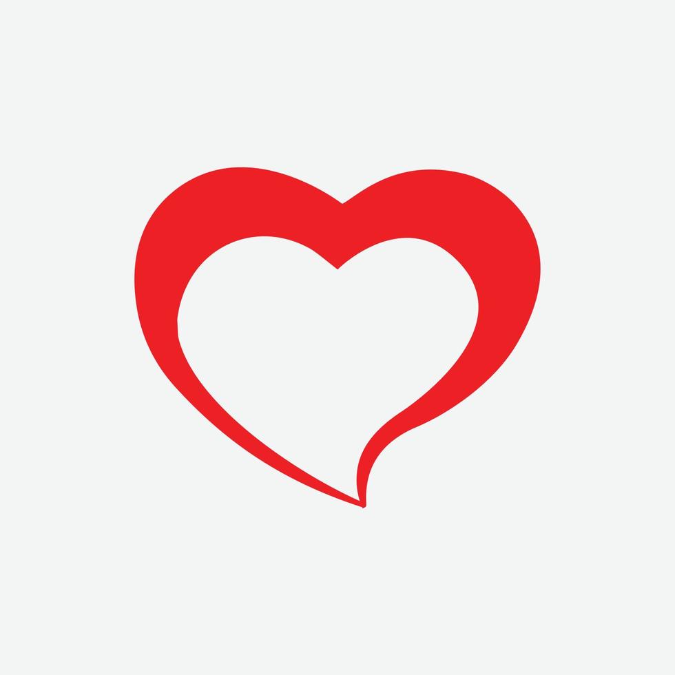 vector de icono de corazón. símbolo de amor perfecto. signo del día de san valentín, emblema aislado en fondo blanco, estilo plano para diseño gráfico y web,