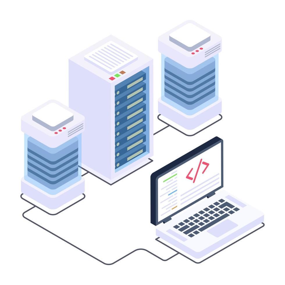 Client server in isometric style icon, blockchain technology 6607435 ...