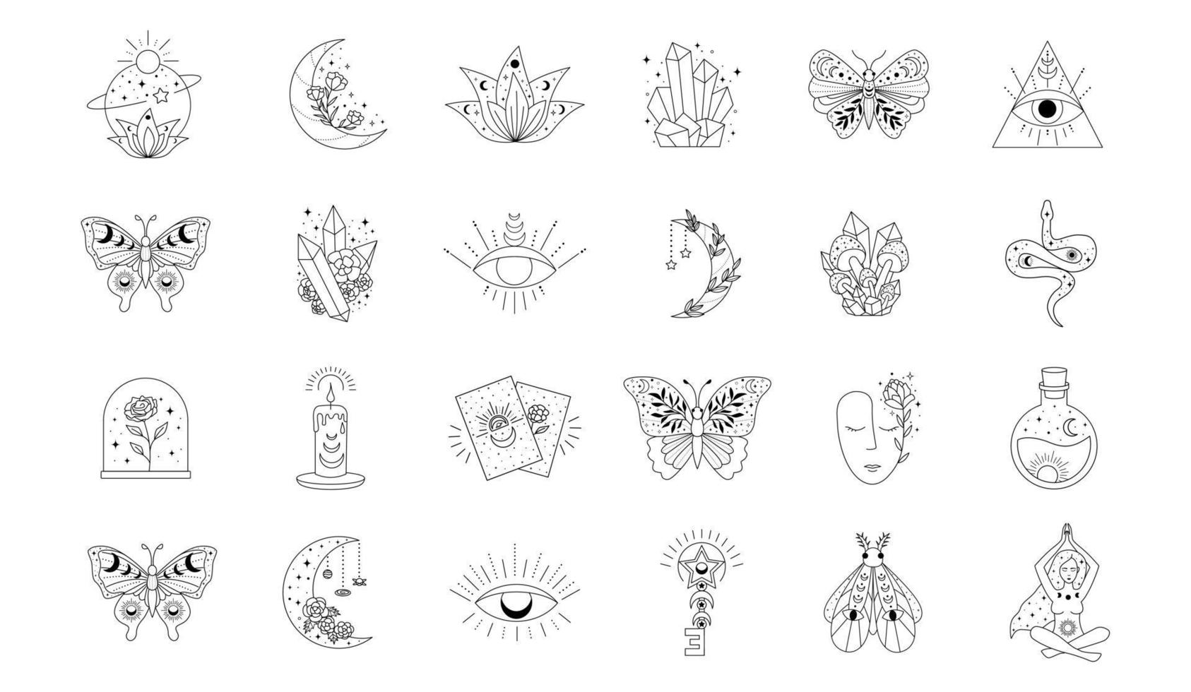 Esoteric vector set. Magic icons
