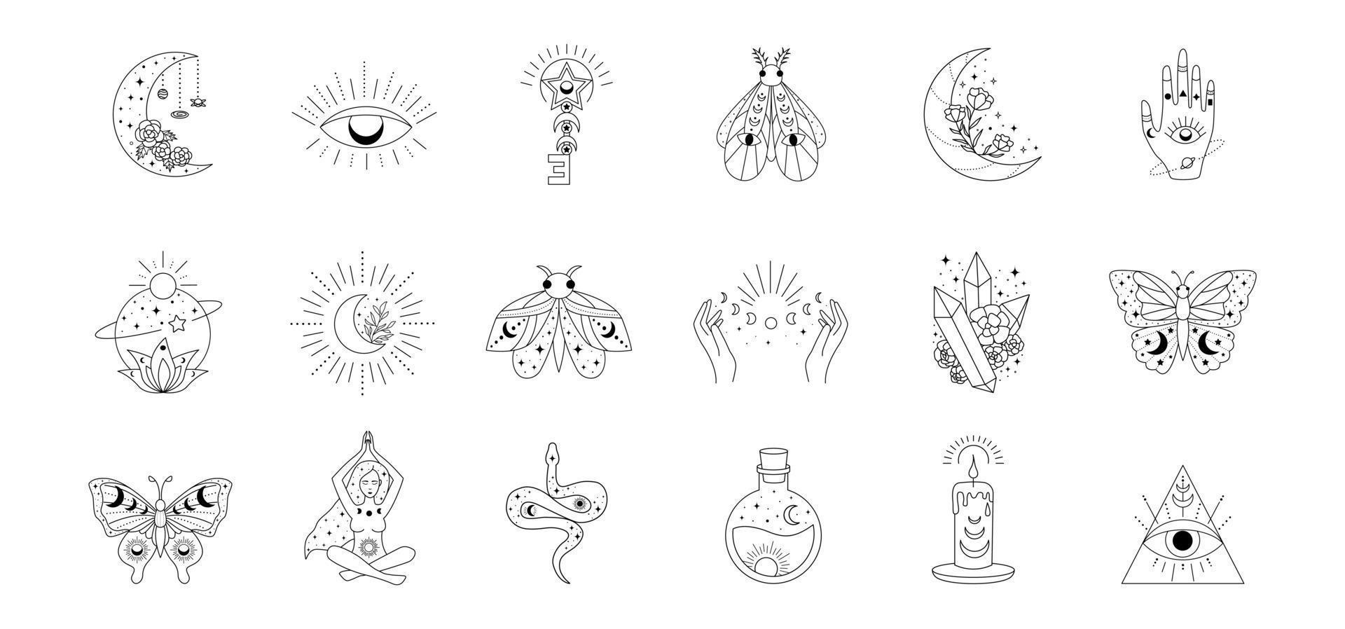 Esoteric vector set. Magic icons