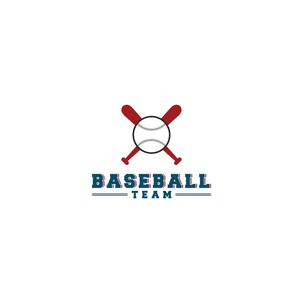 plantilla de logotipo de béisbol en fondo blanco vector