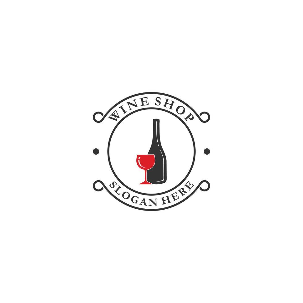 plantilla de logotipo de tienda de vinos en fondo blanco vector