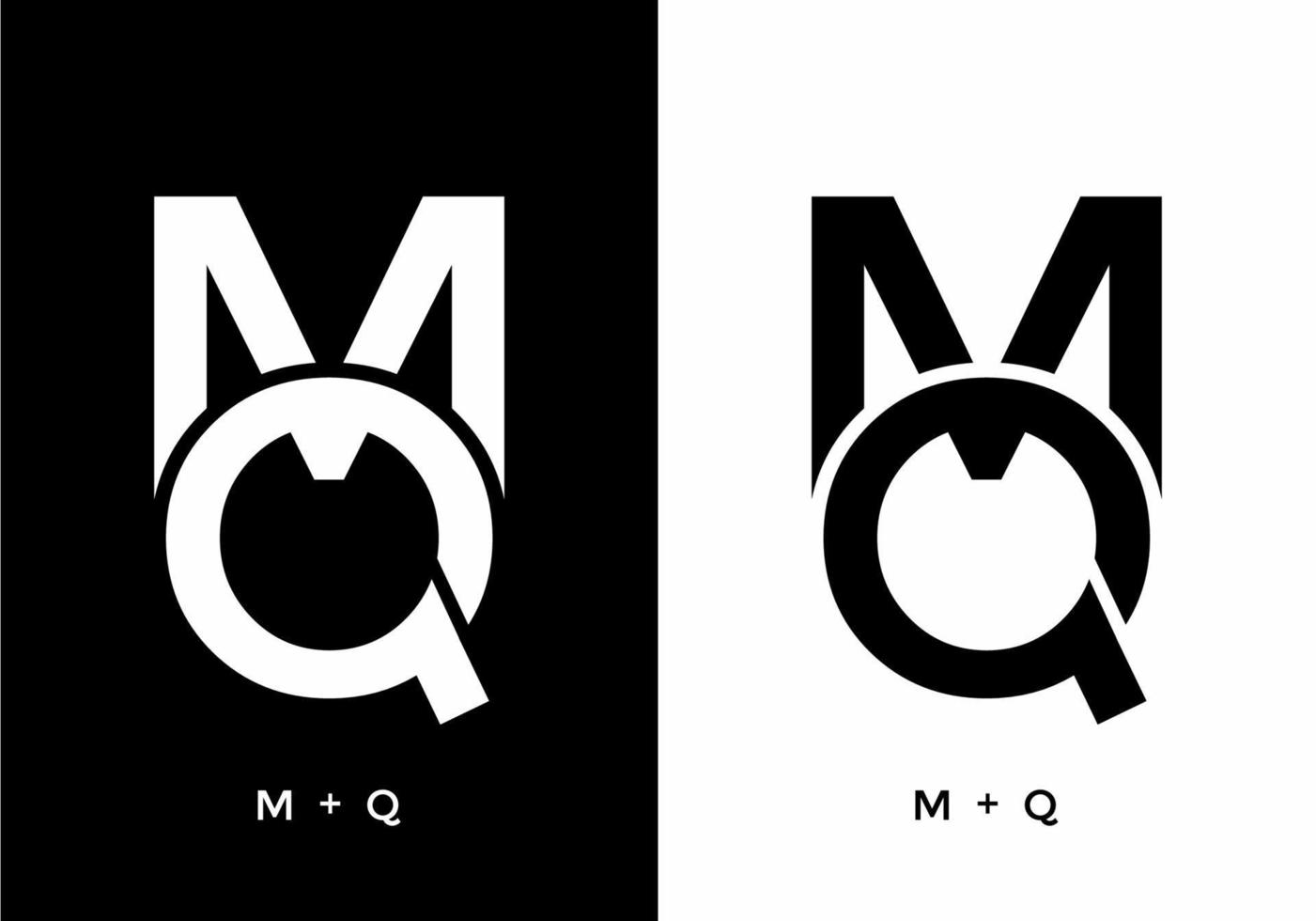 Black and white color of MQ initial letter vector