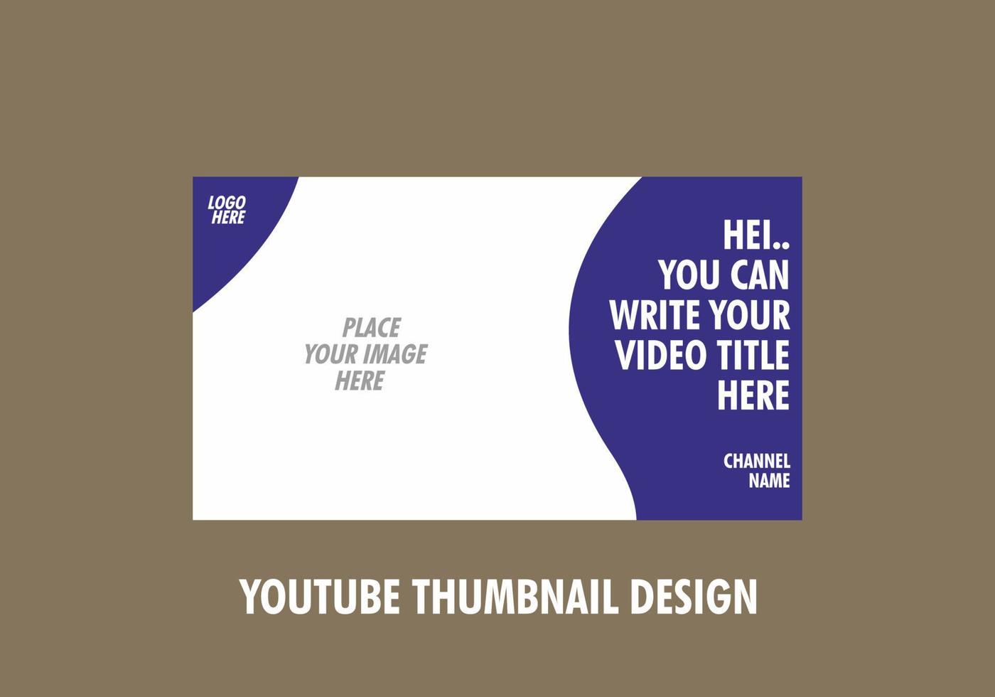 Colorful editable youtube thumbnail design vector