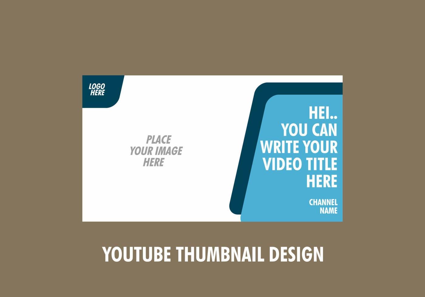 Colorful editable youtube thumbnail design vector