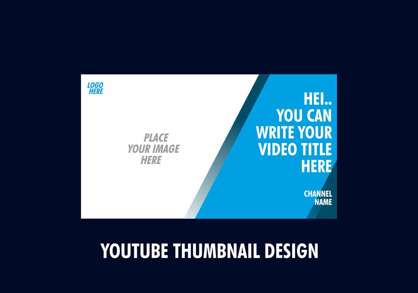Colorful editable youtube thumbnail design vector