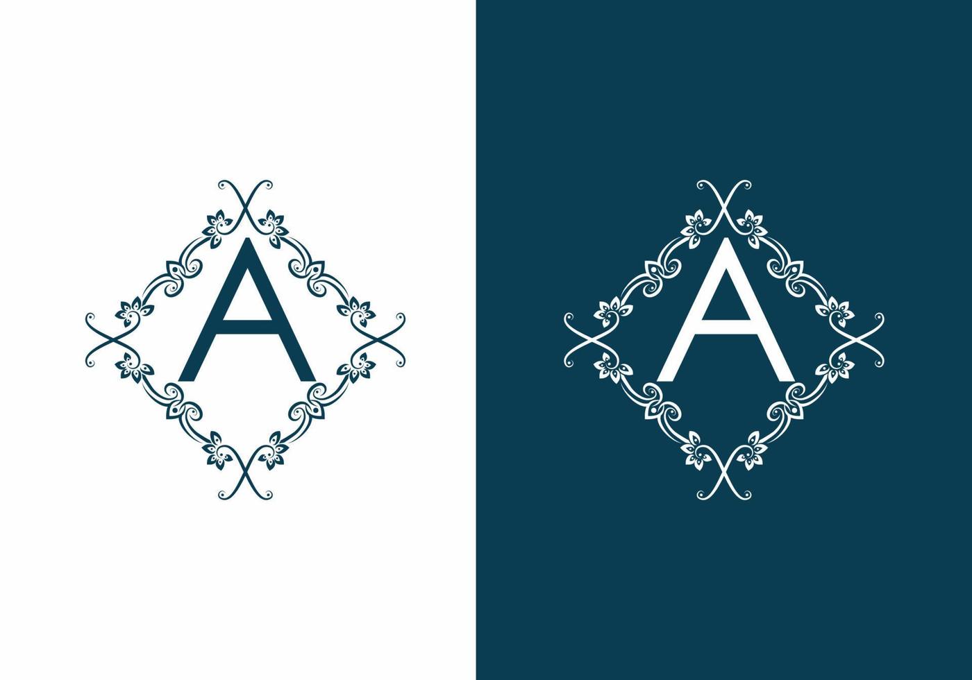 A initial letter with cool ornament vector logo