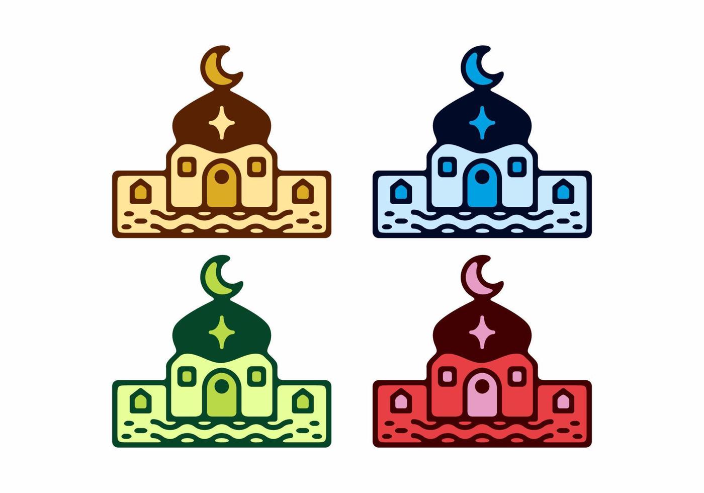 colorido de la ilustración plana de la mezquita vector