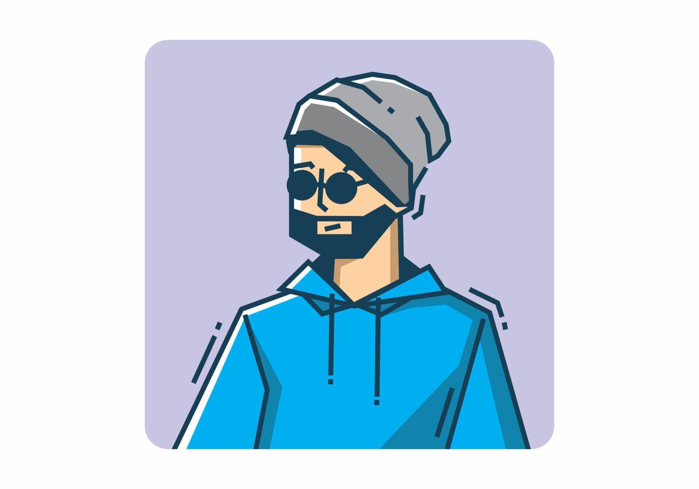 Stiff guy wearing a gray beanie vector