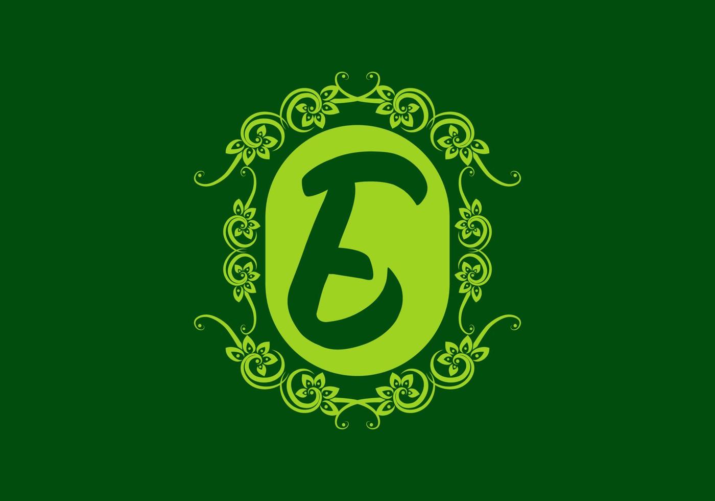 Classic green of E initial letter vector