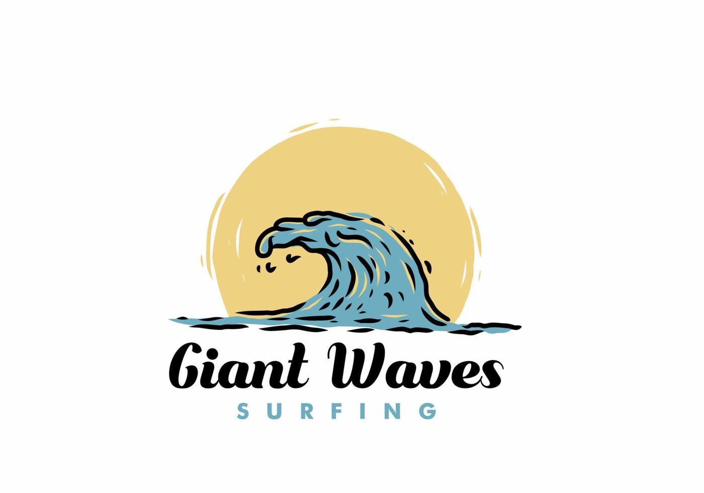 dibujo de ilustración de onda gigante colorido vector