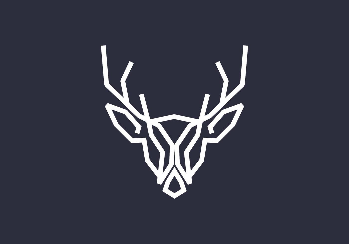 Stiff art style of white deer head vector