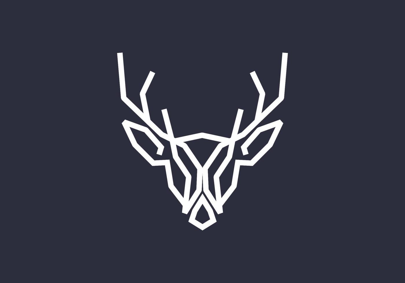 Stiff art style of white deer head vector