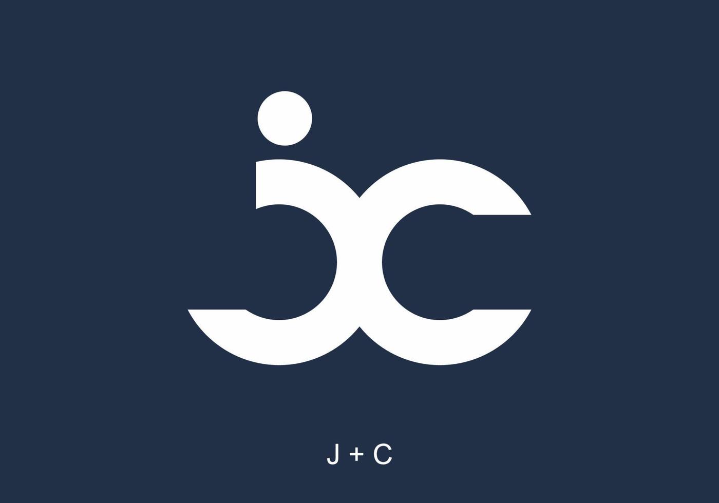 Dark blue and white of JC initial letter vector