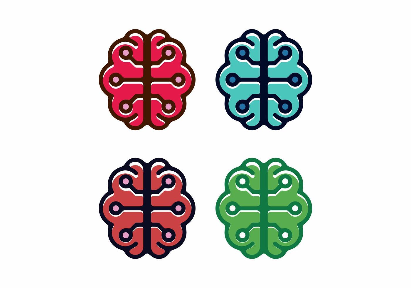 Colorful flat illustration of brain IC vector