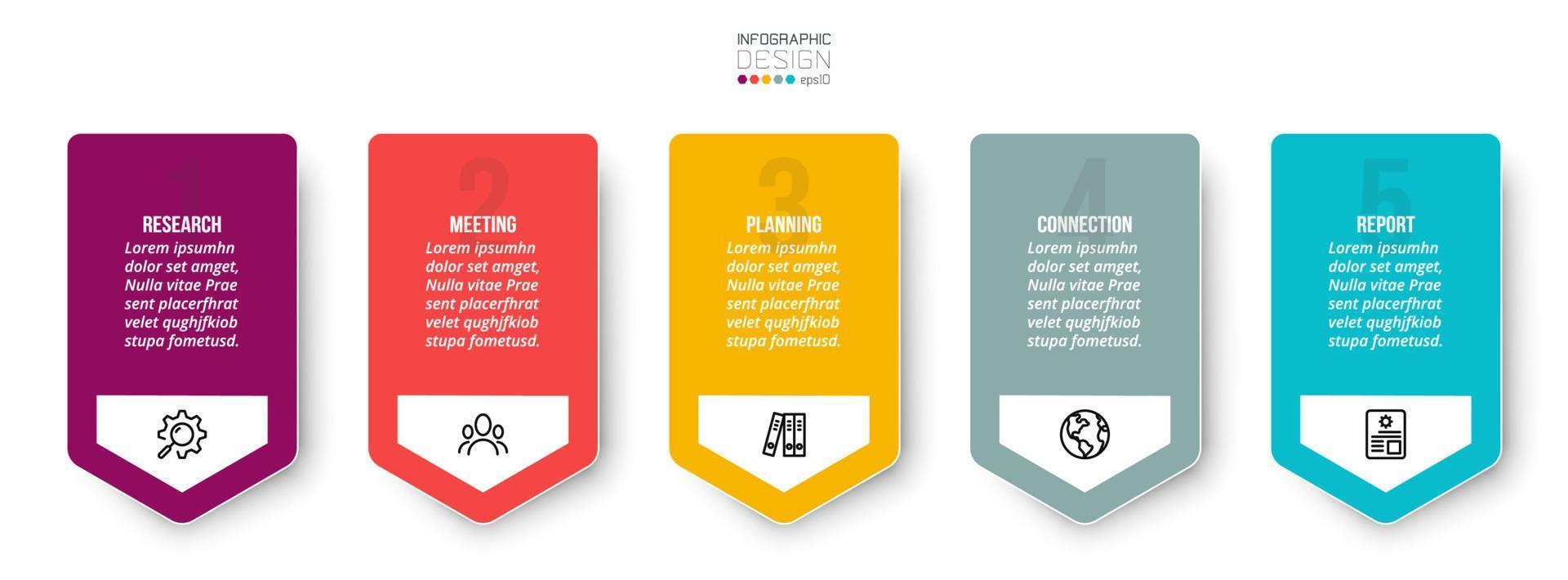 Infographic template business concept with step. vector