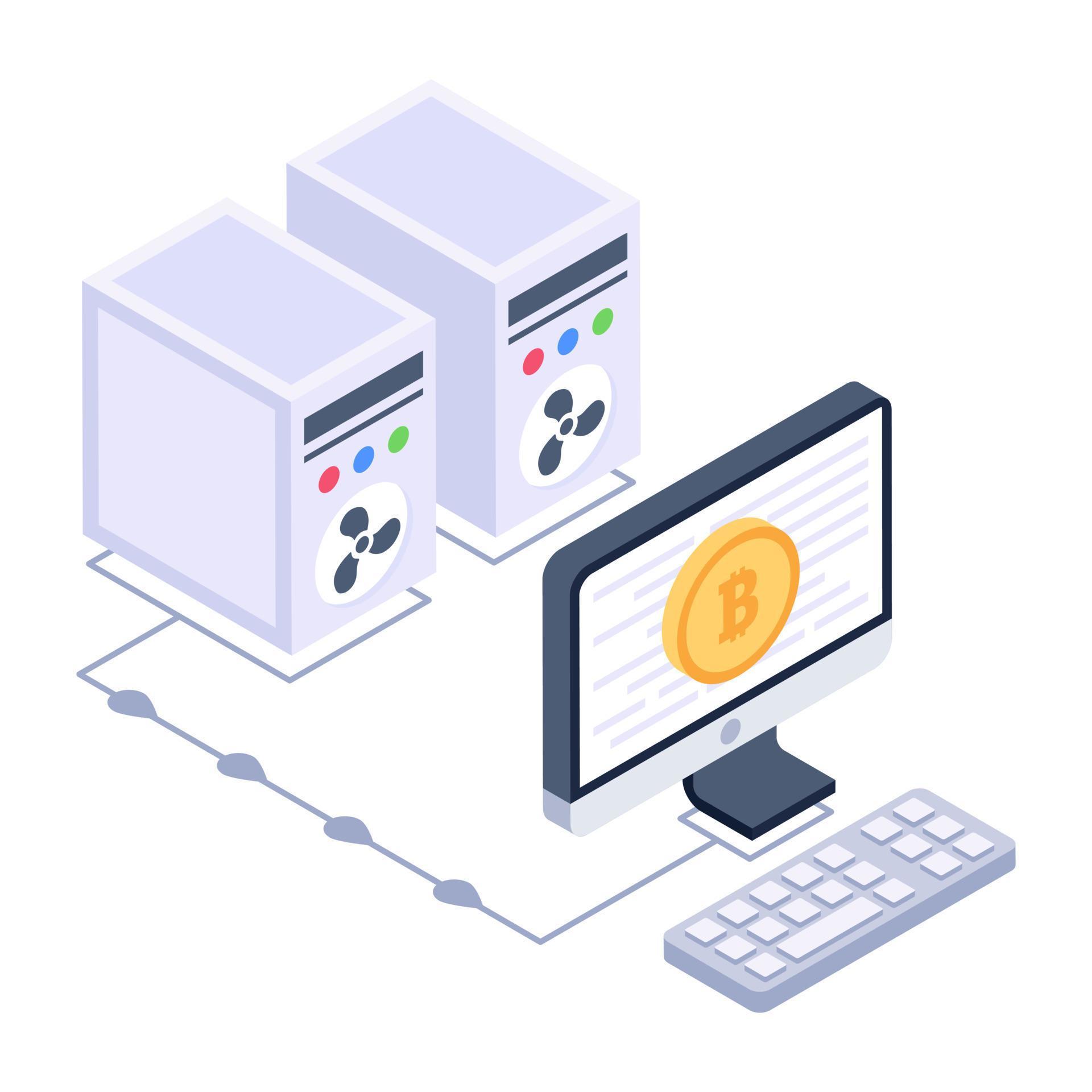 Server computing isometric style icon, cloud technology 6608396 Vector ...