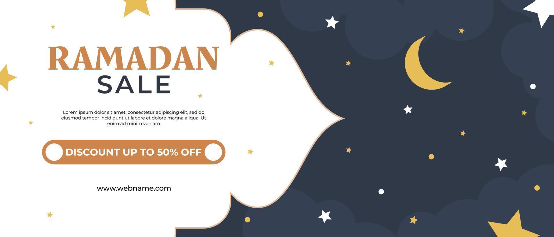 Ramadan sale discount banner template promotion design for business vector