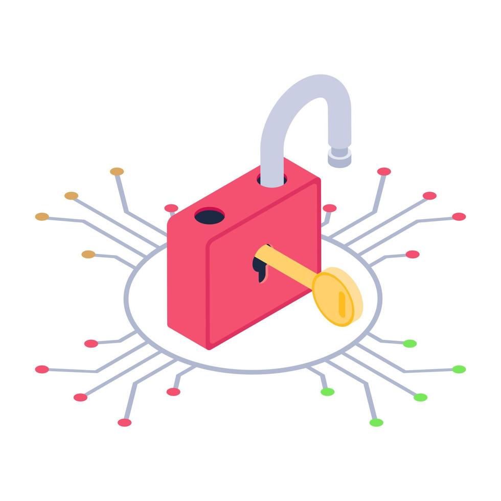 Digital access isometric style icon, editable vector