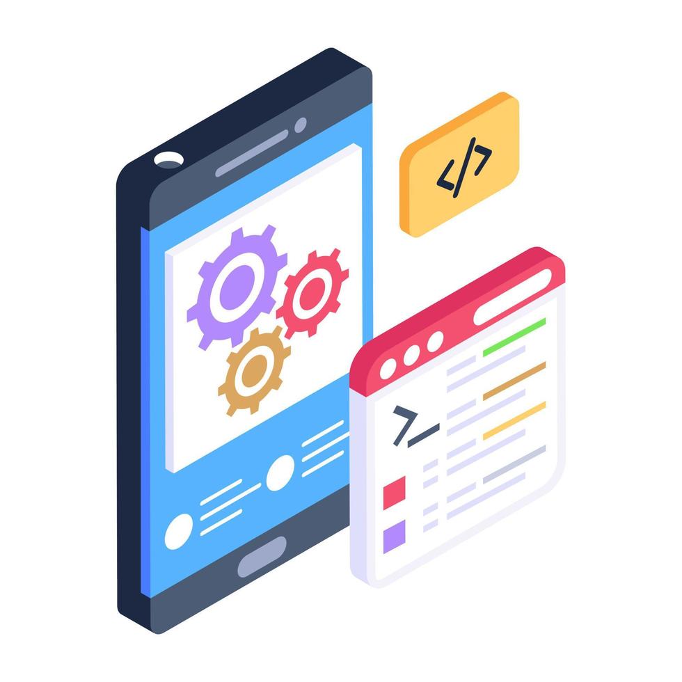 An icon design of mobile apps vector