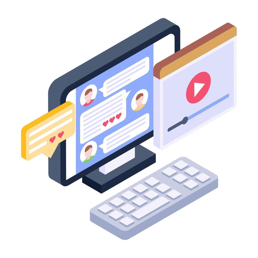 A modern style icon of online data analytics vector