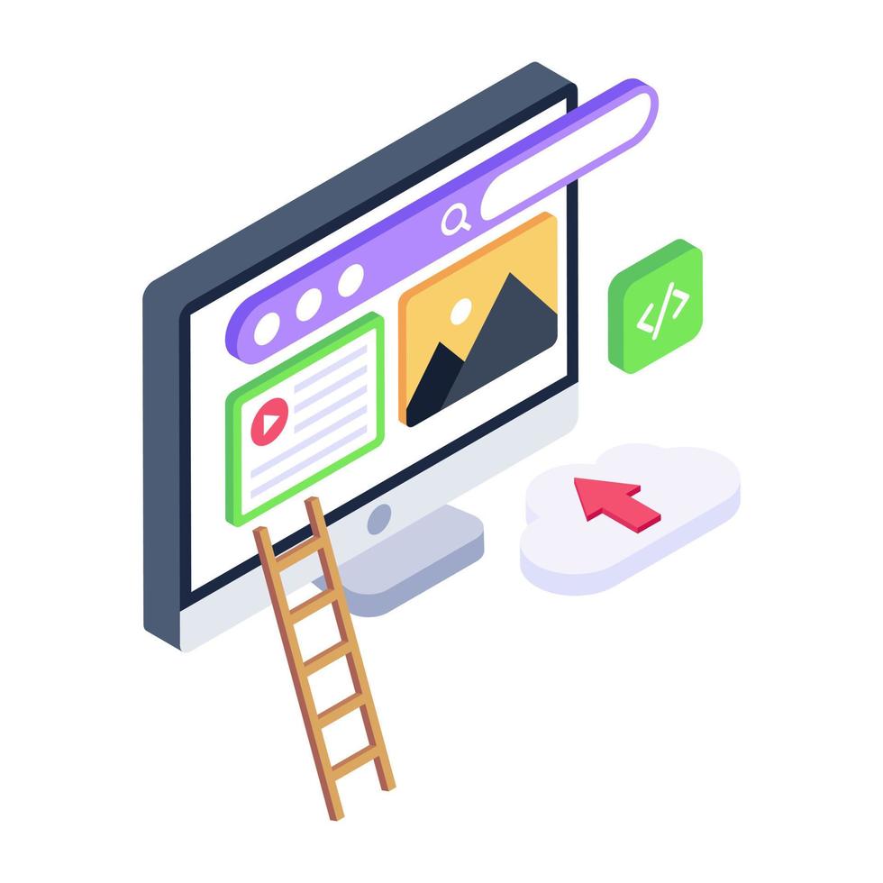A modern style icon of online data analytics vector