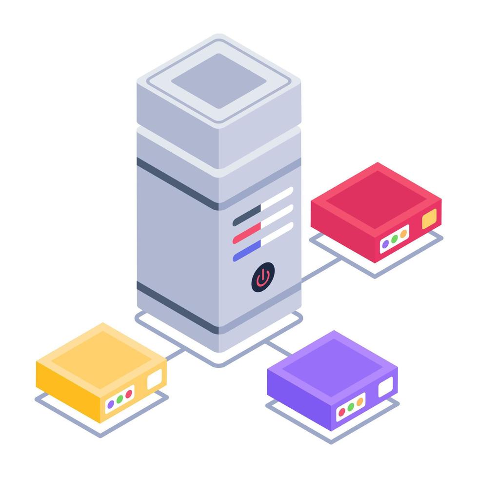Icon of server content in isometric style vector