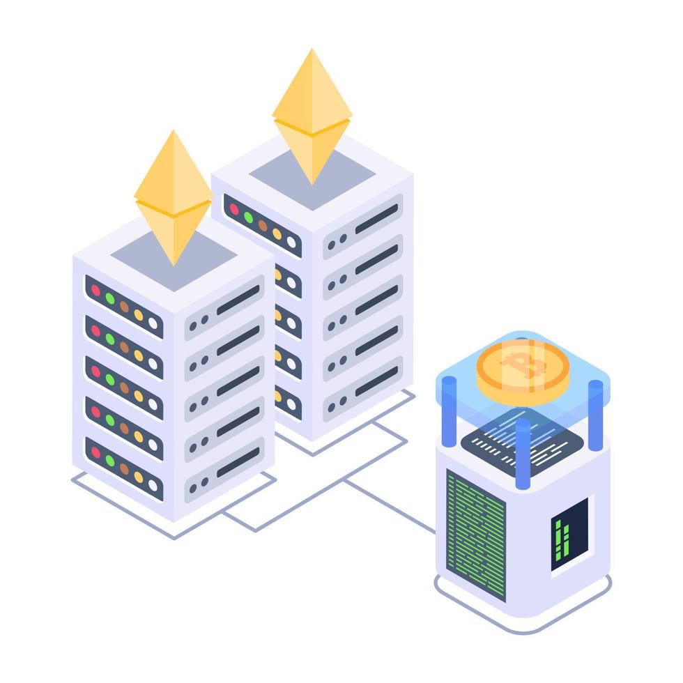 Icon of server content in isometric style vector