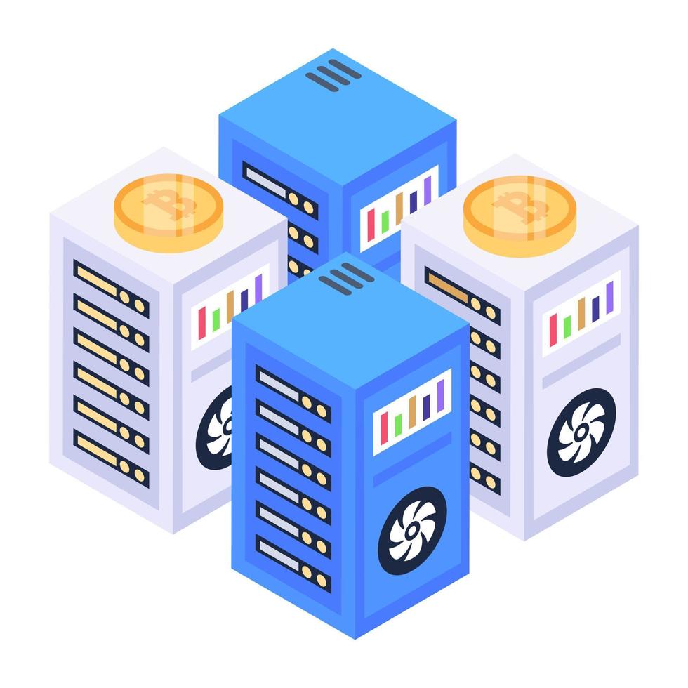 Icon of server content in isometric style vector