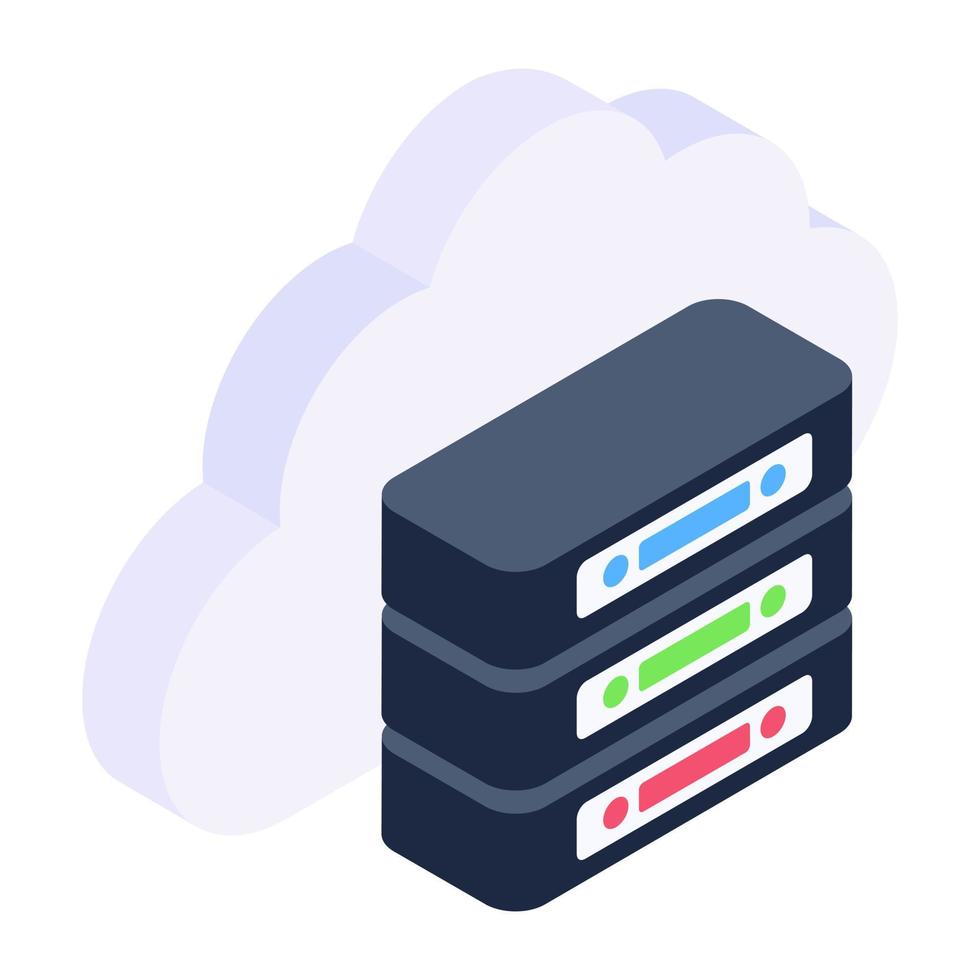 Icon of server content in isometric style vector