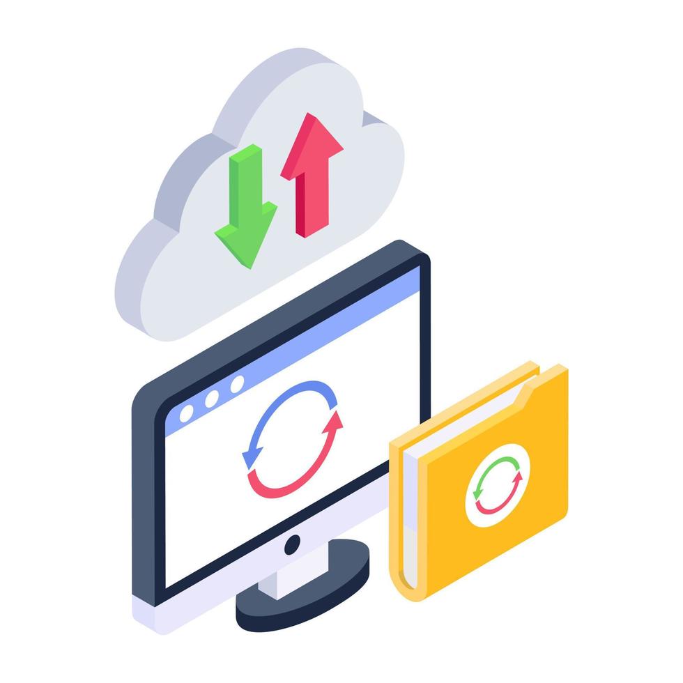 un icono de visualización de datos en diseño isométrico vector