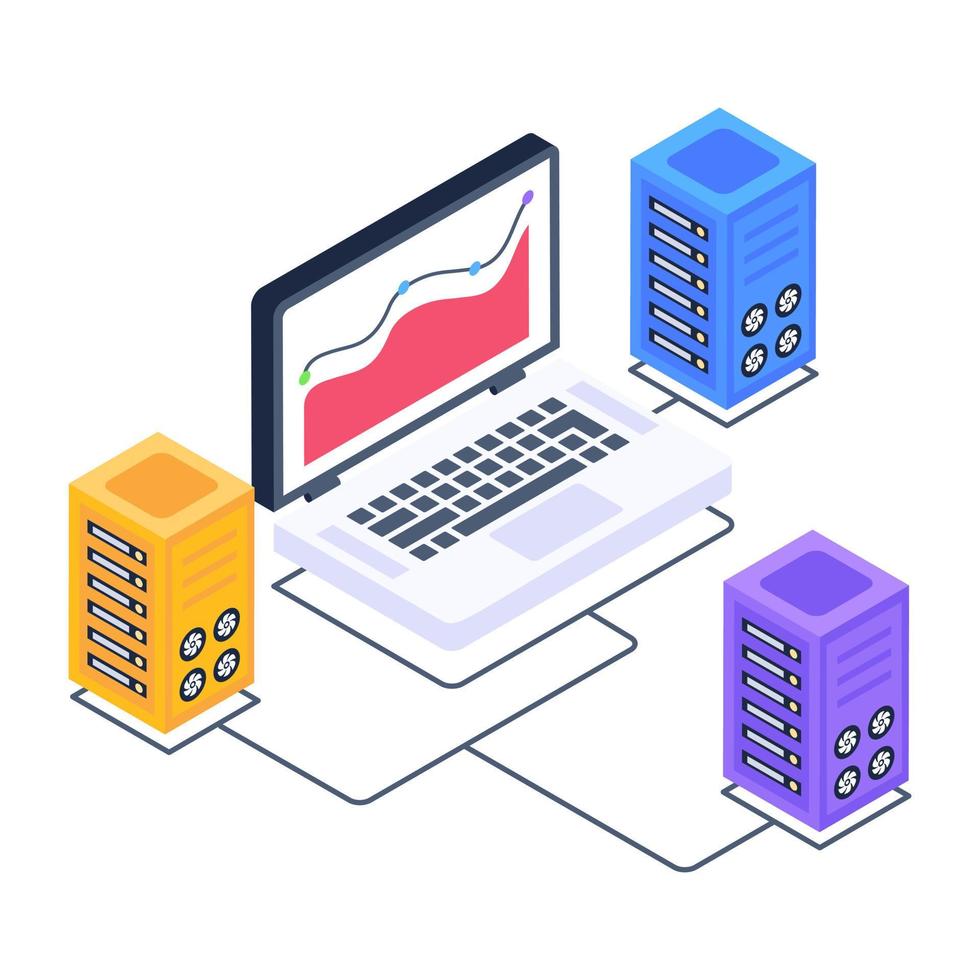 Icon of big data in isometric design vector