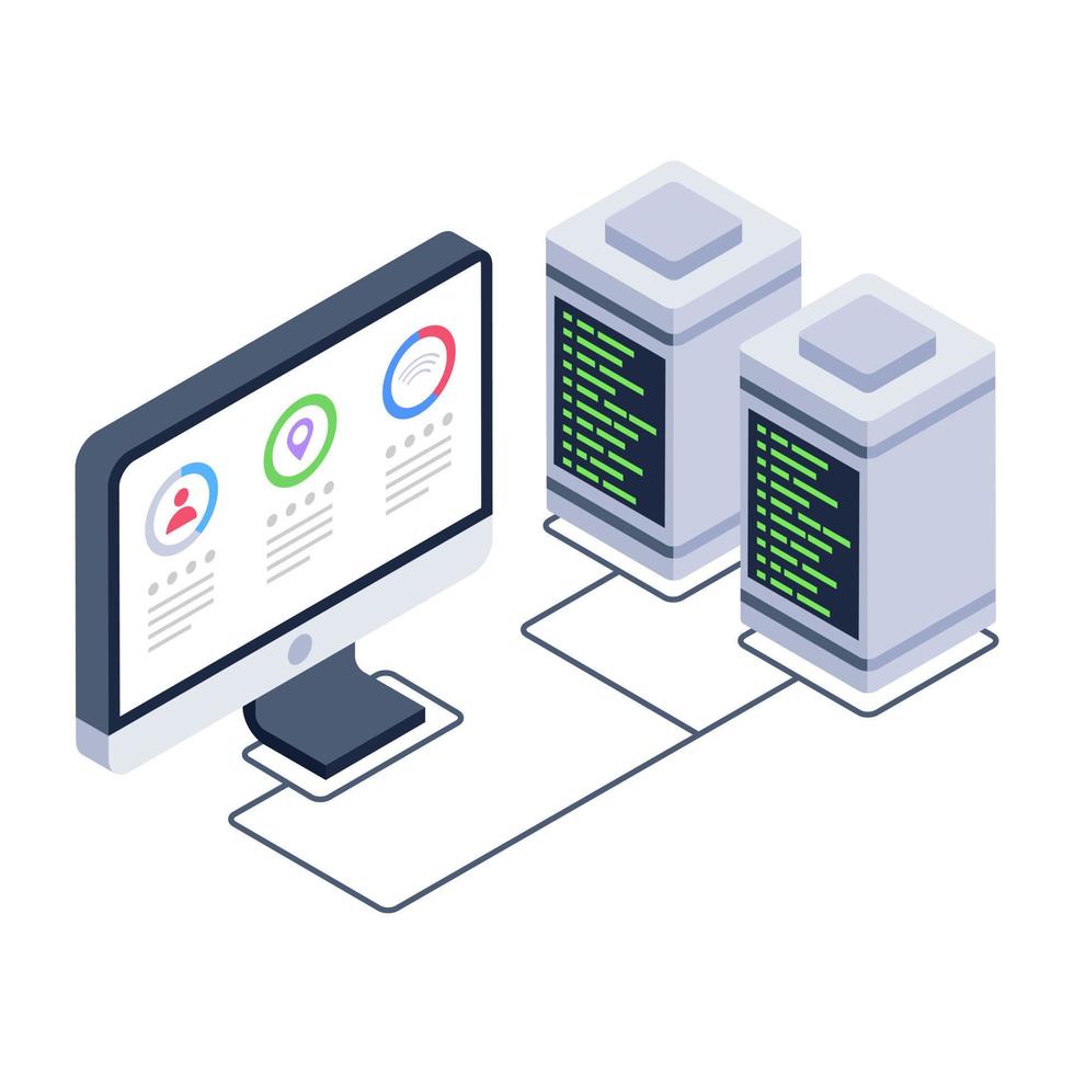 Icon of big data in isometric design vector