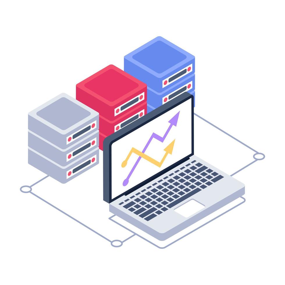 Icon of big data in isometric design vector
