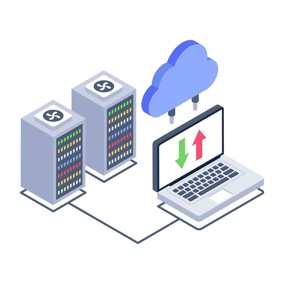 Icon of big data in isometric design vector