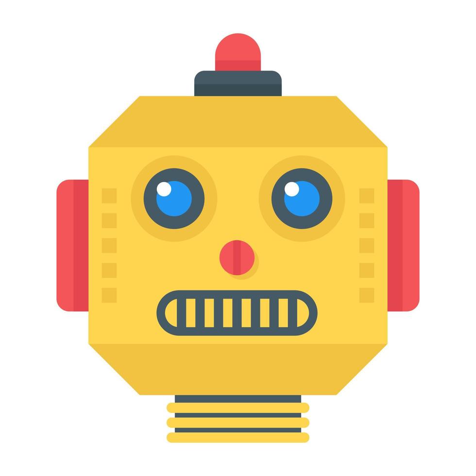 Robot in flat icon, editable vector