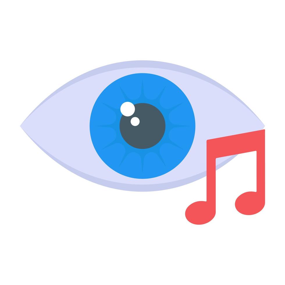 Trendy editable flat icon of audio vision vector