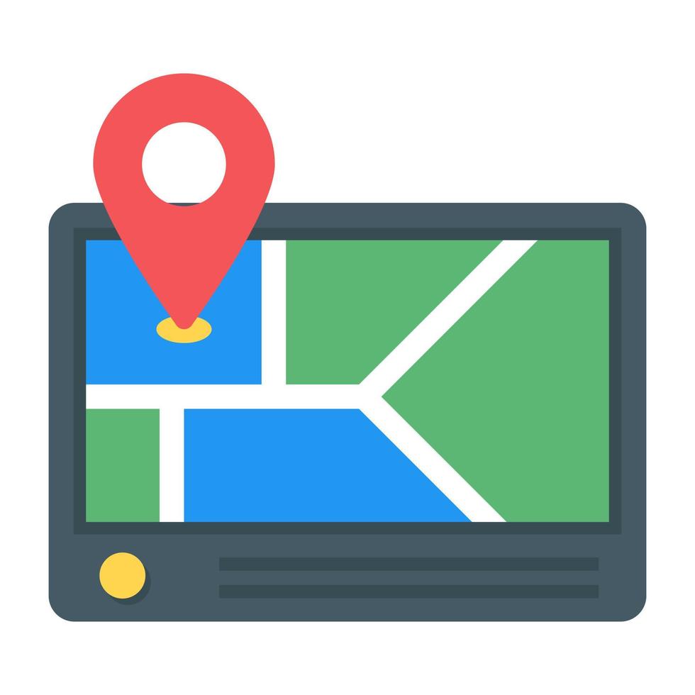 Mobile navigation in flat icon, vector